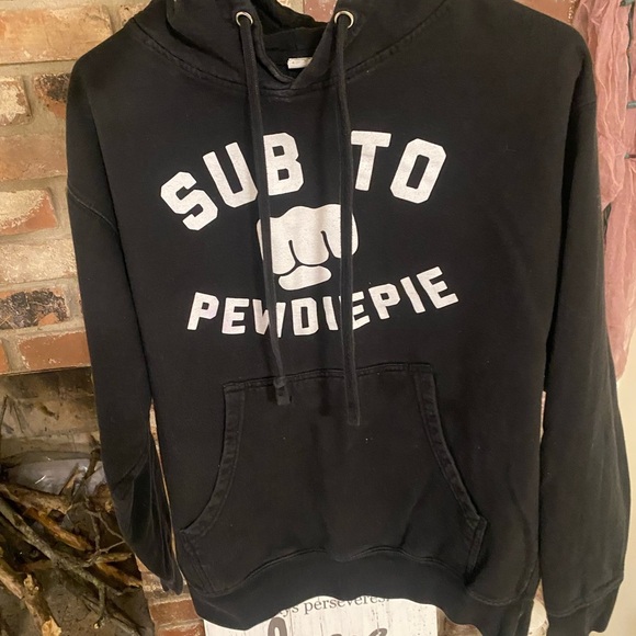 not sure Other - Black “Sub to Pewdiepie" hoodie